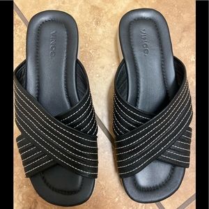 Vince black leather sandals